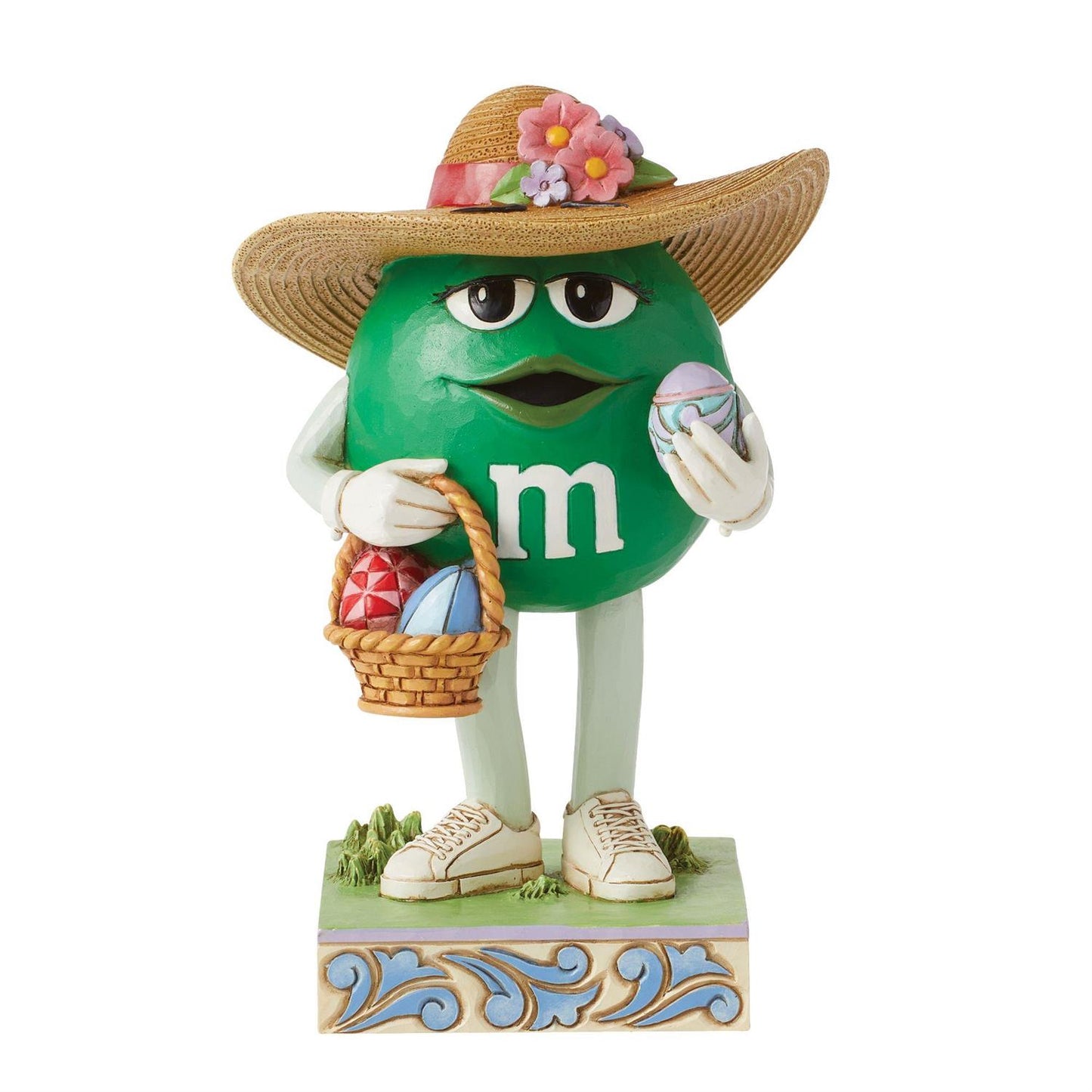 Green M&M Figurine With Hat
