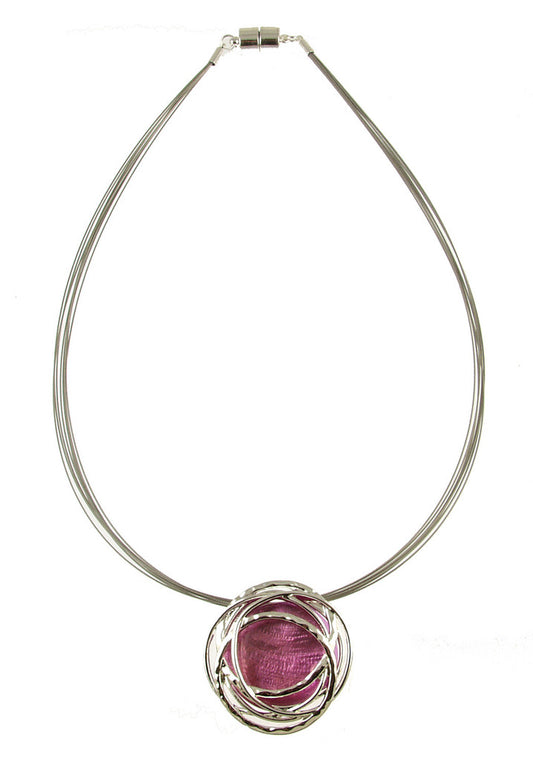 Purple Oxidized Silver Necklace
