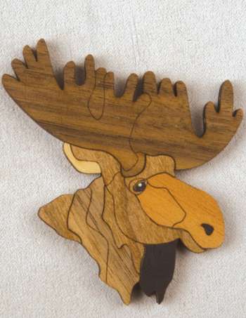 Moose Marquetry Magnet