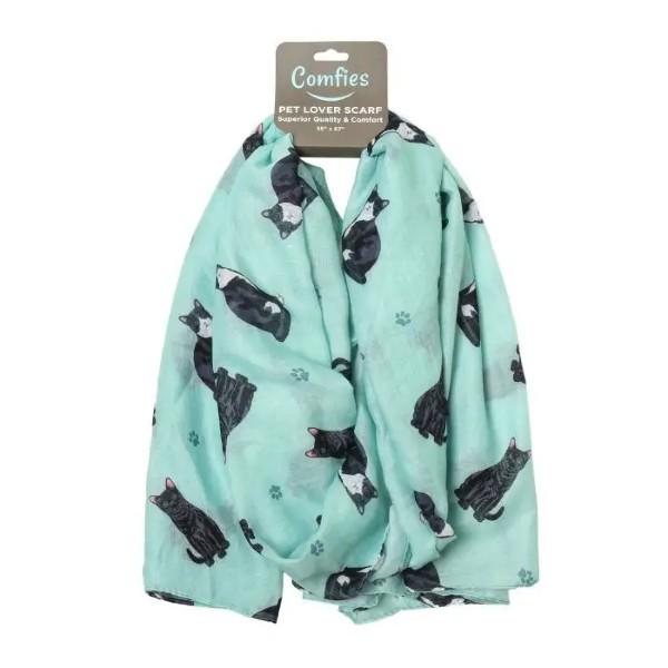 BLACK AND WHITE CAT SCARF