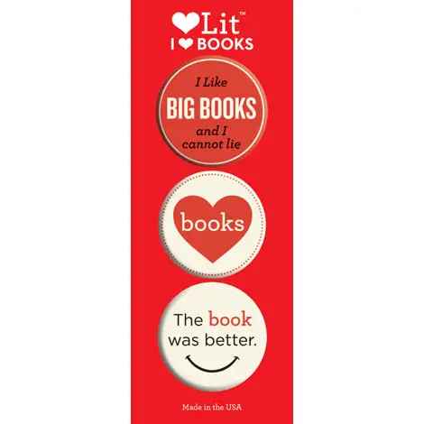 I Heart Books 3 Button Pack