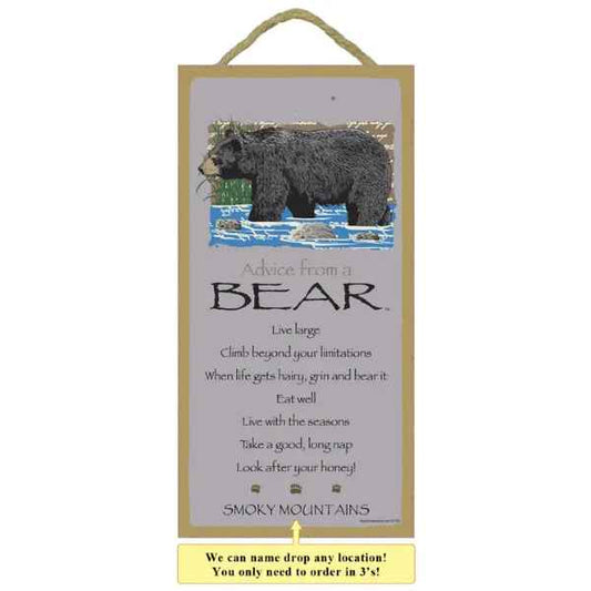 ADVICE FROM A BEAR SIGN