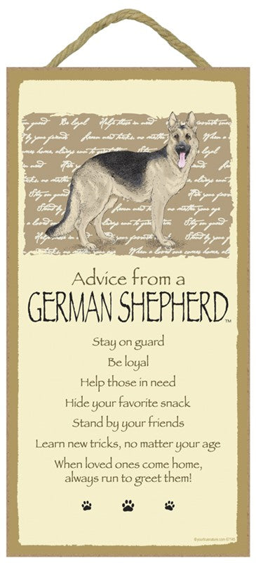 ADVICE FROM A GERMAN SHEPHERD SIGN