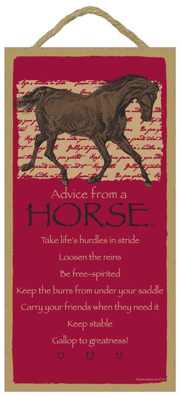 ADVICE FROM A HORSE SIGN