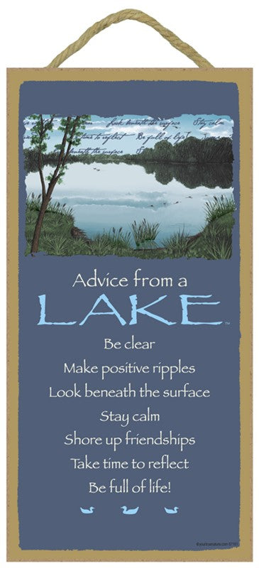 ADVICE FROM A LAKE SIGN
