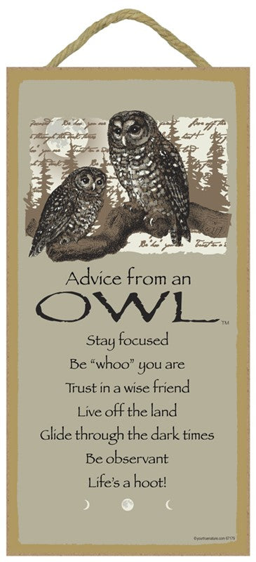 ADVICE FROM AN OWL SIGN