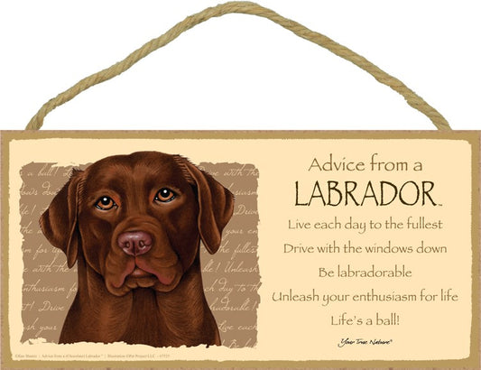 ADVICE FROM A CHOCOLATE LABSIGN