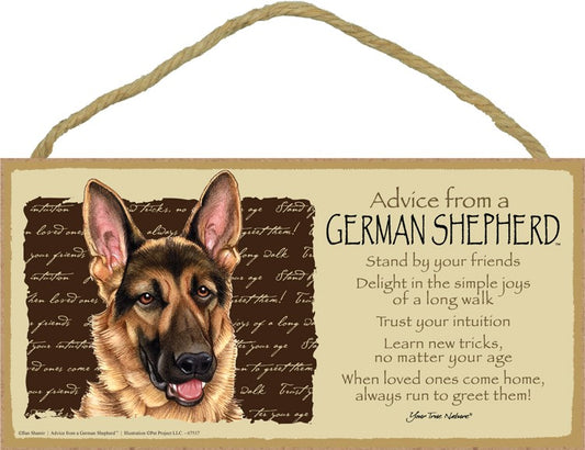 ADVICE FROM A GERMAN SHEPHERD SIGN