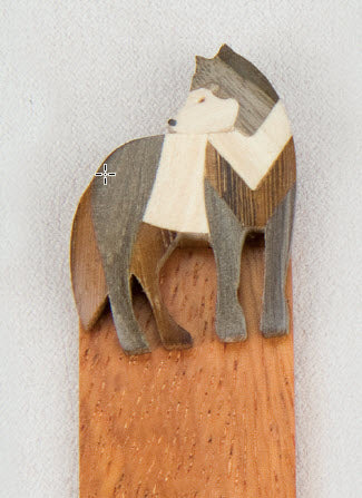 Standing Wolf Wood Bookmark