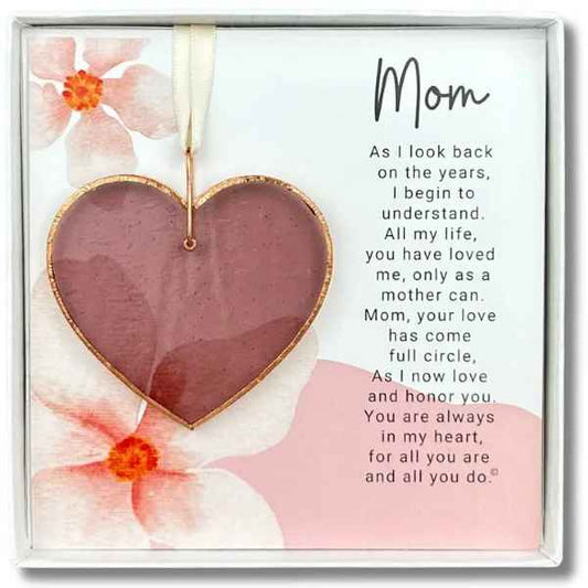 Mom I'm Older Rose Glass Heart