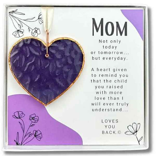 Mom Love You Back Glass Heart