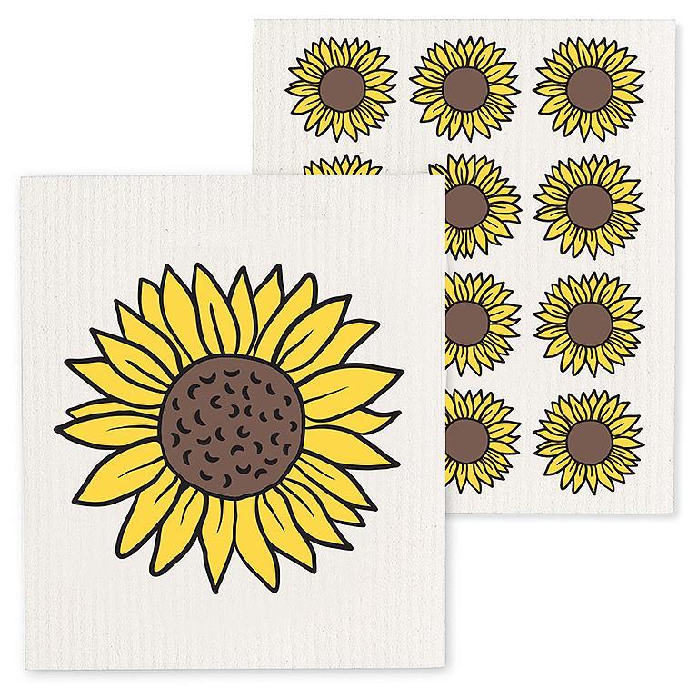 Sunflower Swedish Dish Cloths Set 2