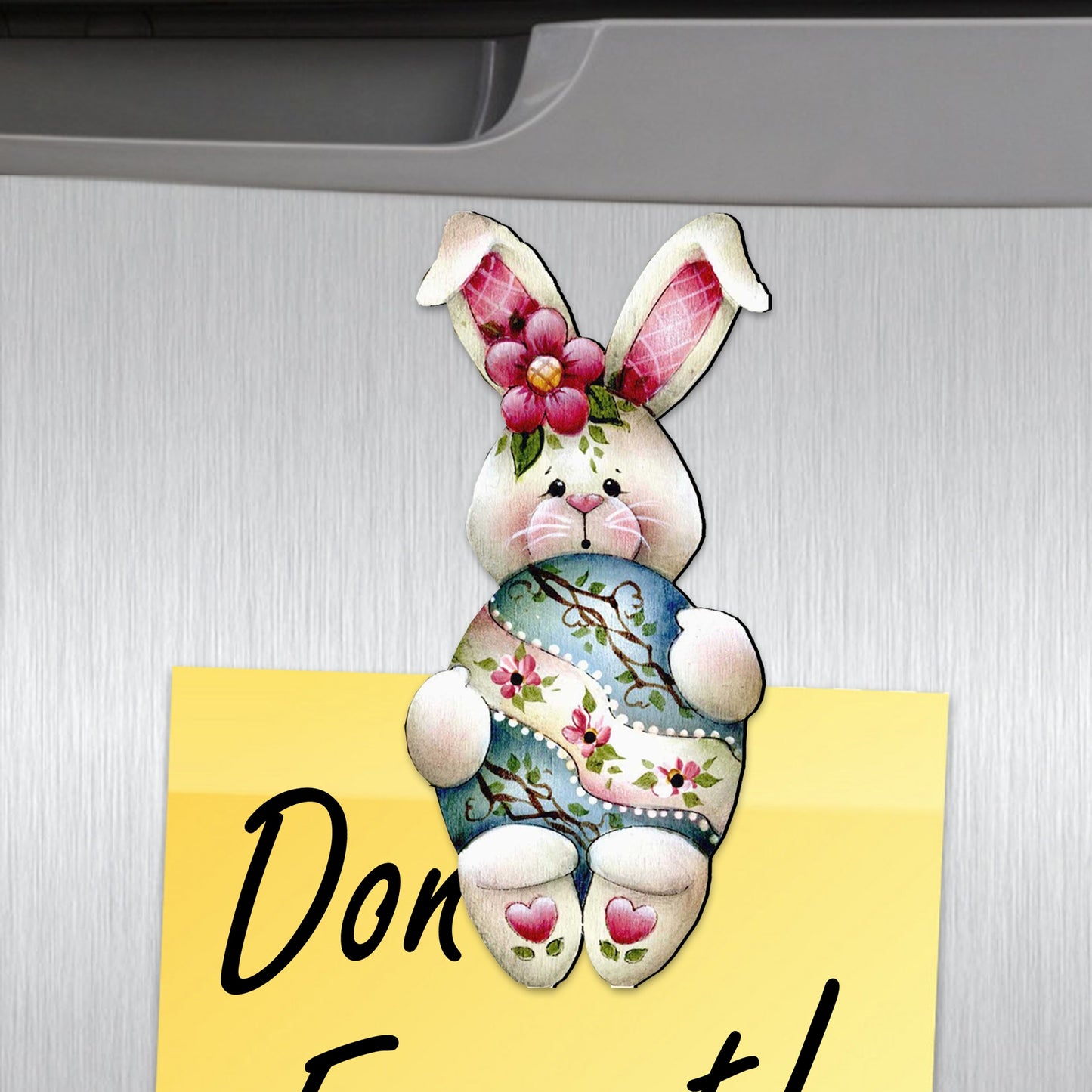 Bunny Hugs Wooden Refrigerator Magnet