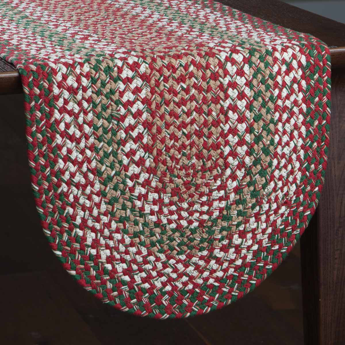 36" HOLLY BERRY BRAIDED RUNNER