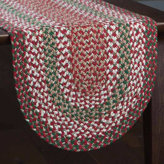36" HOLLY BERRY BRAIDED RUNNER