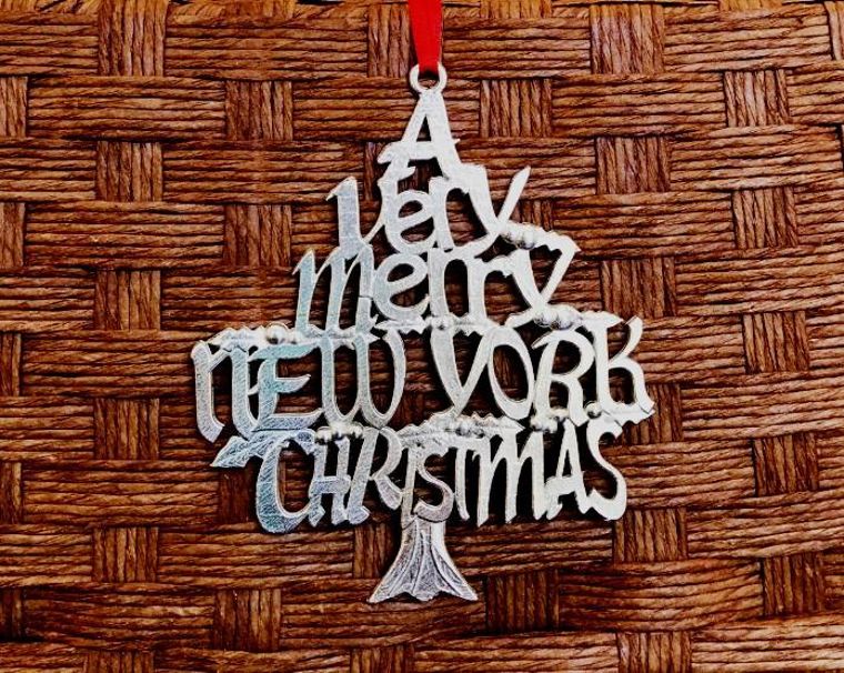 NEW YORK TREE PEWTER ORNAMENT