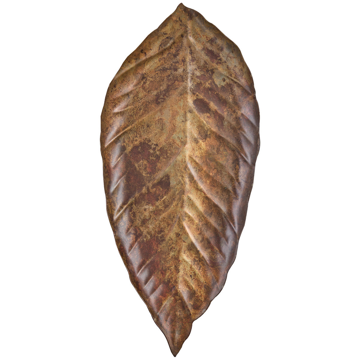 DISTRESSED COPPER LEAF TRAY