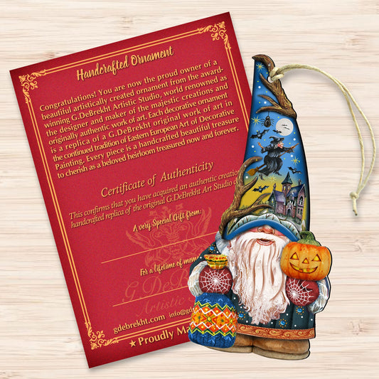 Halloween Gnome Wood Ornament