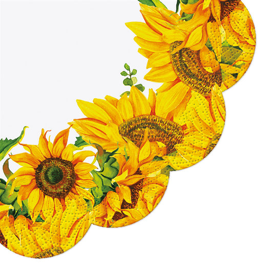 DANCING SUNFLOWERS ROUND NAPKINS