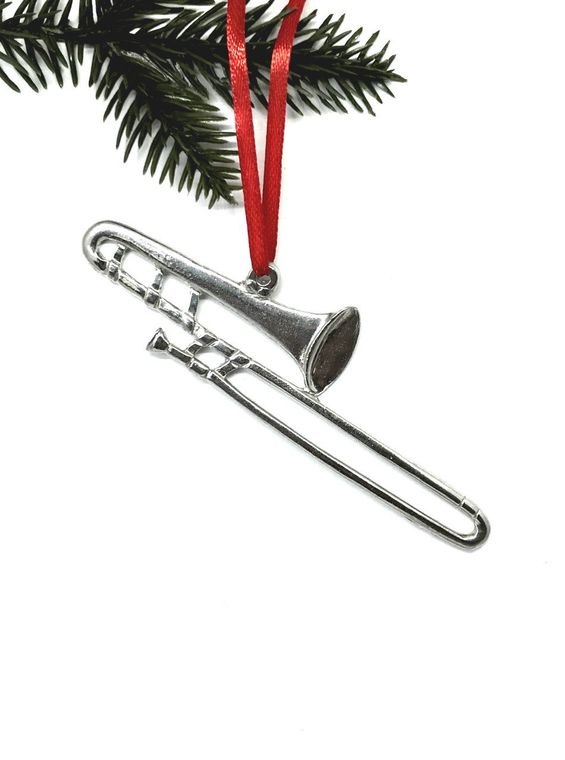 TROMBONE PEWTER ORNAMENT