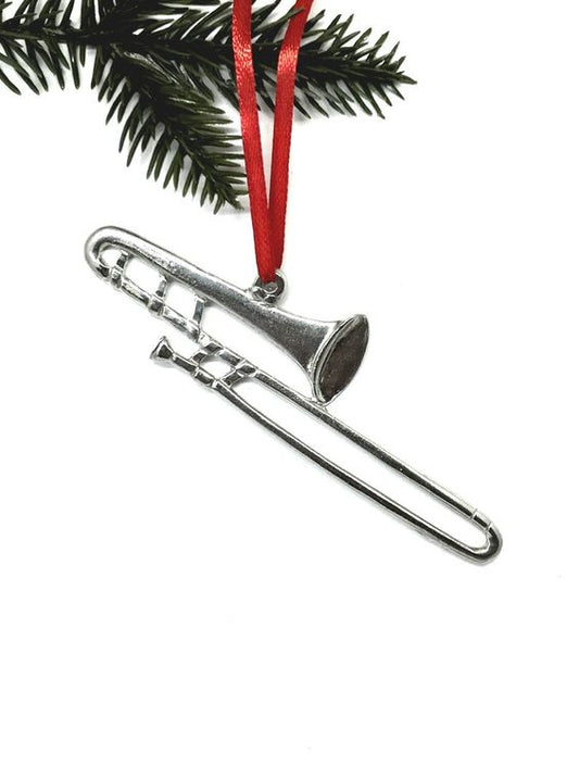 TROMBONE PEWTER ORNAMENT