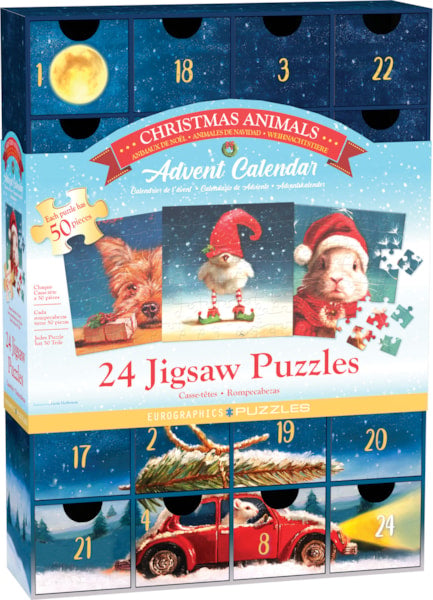 FUNNY ANIMALS ADVENT PUZZLE SET