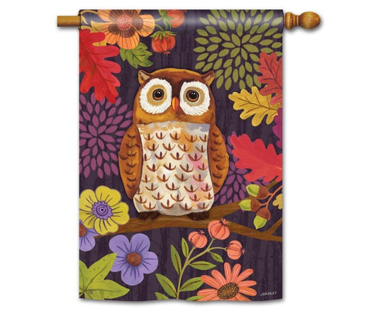 Floral Owl Flag
