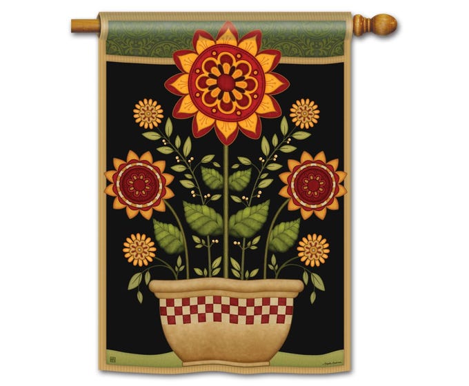 Primative Sunflowers Flag