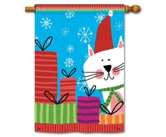 Meowy Christmas Flag
