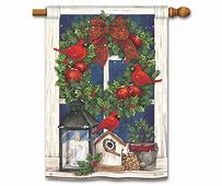 Wreath in Window Flag
