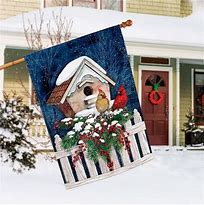 Winter Home Cardinals Flag