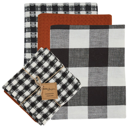 Autumn Checkerboard 4PC Dishtowel Set