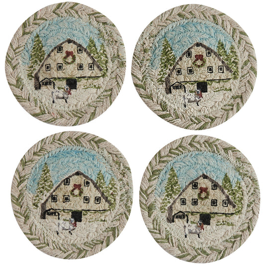 HUMBLE BEGININGS BARN SET 4 COASTERS