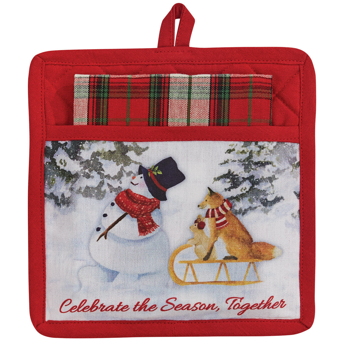 FLURRY SNOWMAN POCKET POTHOLDER SET