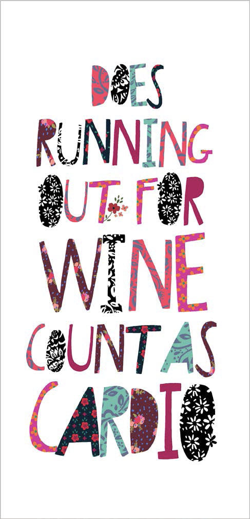Wine Cardio Tea Towel