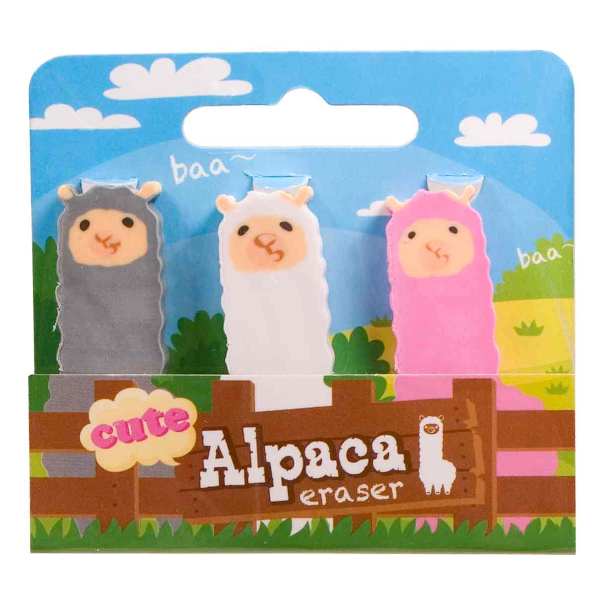 Alpaca Eraser Set
