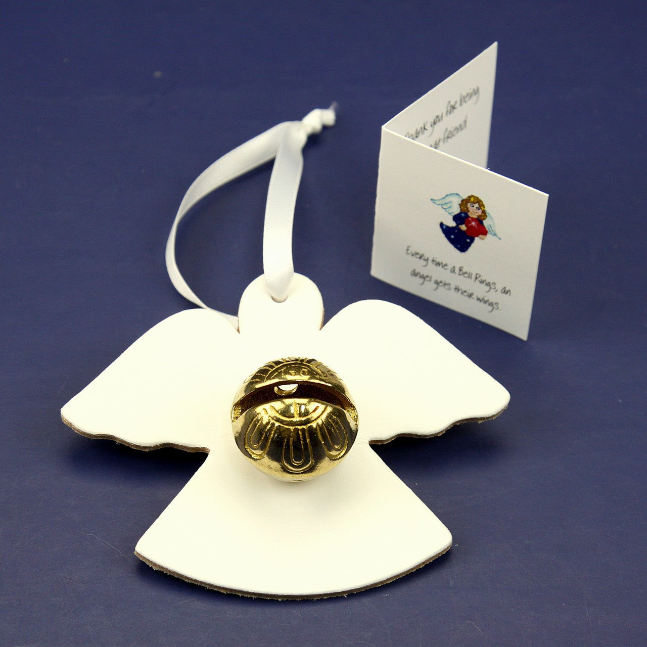 ANGEL SILVERTONE BELL ON RIBBON