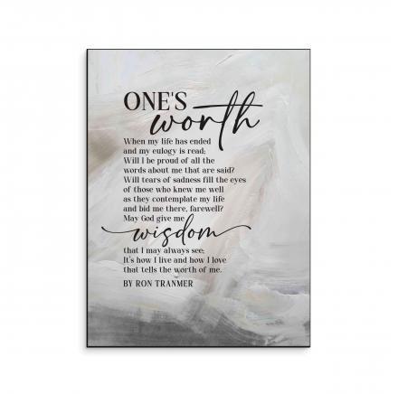 One's Worth Printed Art 12X16