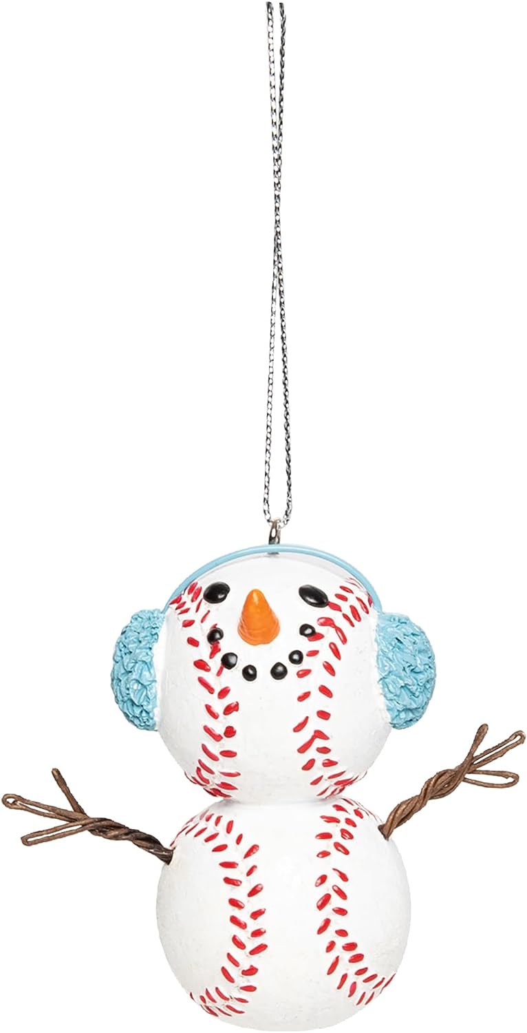 Baseball Snowman Ornament