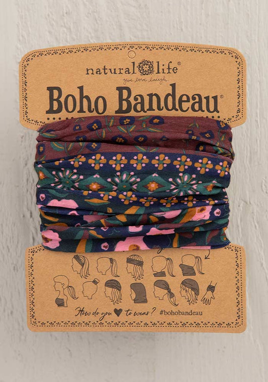 Wine Floral Boho Bandeau