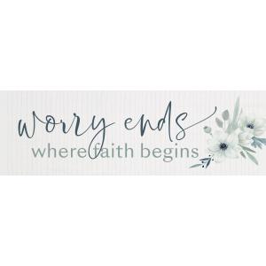 WORRY ENDS 2.25x7.25 Sign