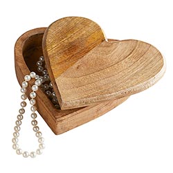 Large Wooden Heart Box 6"
