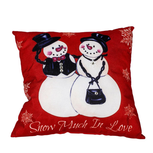 Snowcouple Throw Pillow