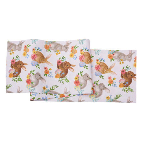 Spring Bunny Floral Runner 13X72