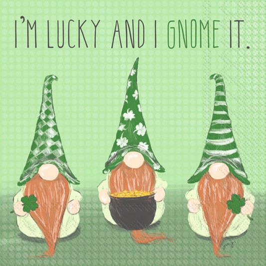 LUCKY GNOMES BEVERAGE NAPKINS