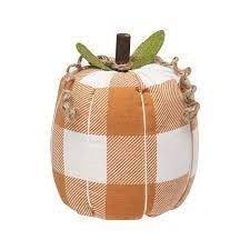 Lg Orange Check Fabric Pumpkin
