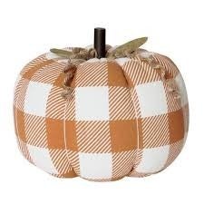 XL Orange Check Fabric Pumpkin