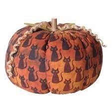 XL Black Cat Fabric Pumpkin
