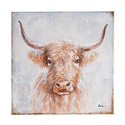 Bull Printed Canvas 20X20