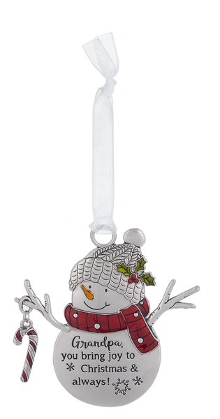 Grandpa You Bring Joy Snowman Ornament
